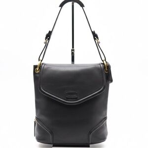 THE TREND Black Leather Shoulder Bag
